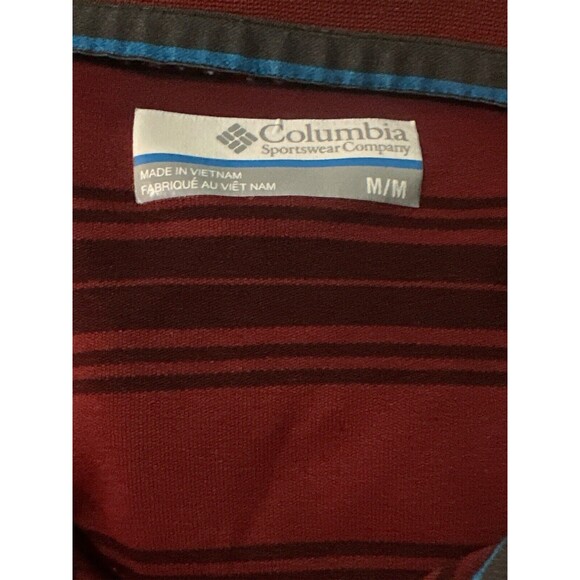 Columbia Men’s Omni-Wick Striped Collared Golf Polo Size Medium EUC - Picture 4 of 5